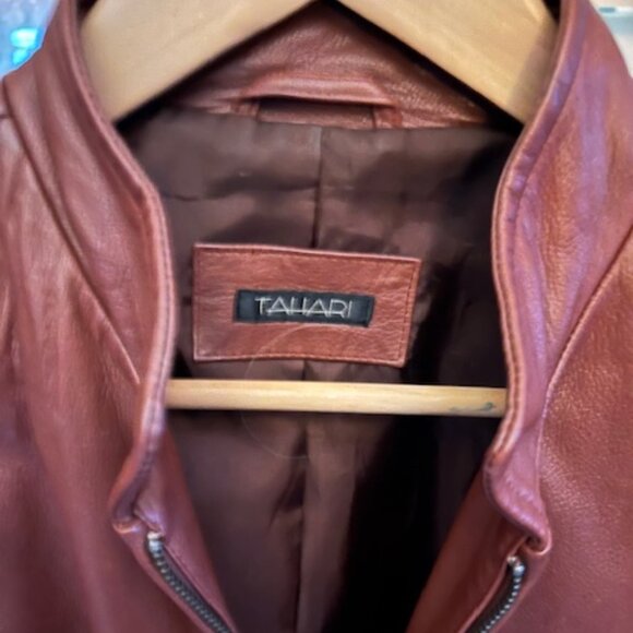 Unique Tahari 100% Leather Zip Up Jacket - Picture 2 of 2